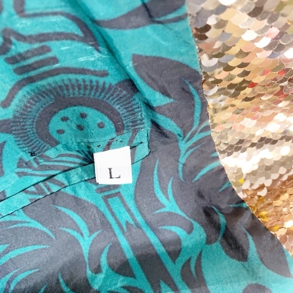 Any Old Iron Absolut Elyx Copper Sequin Blazer Jacket Size Large - Picture 12 of 13